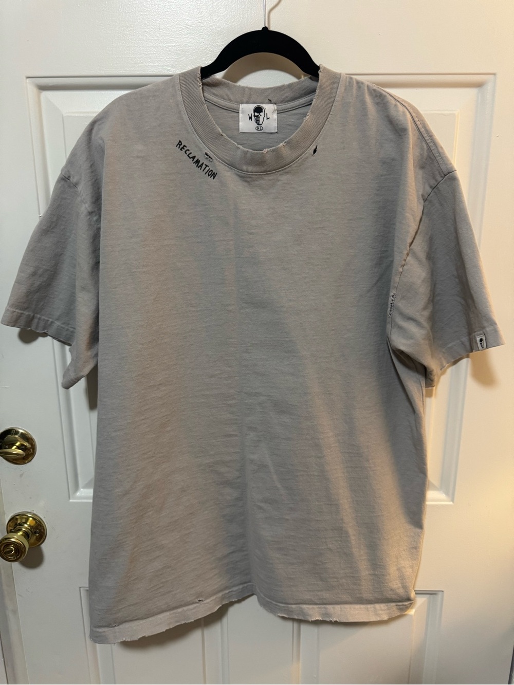 Warren Lotas  Gray Distressed T Shirt Size XL